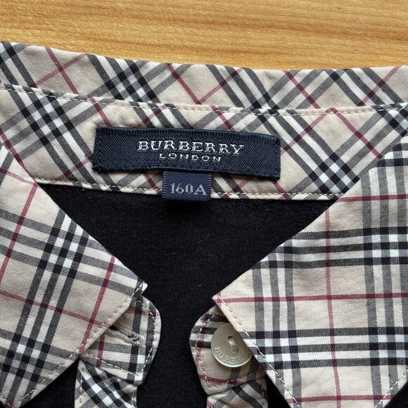 Burberry London Girls' Plaid Collar Long Sleeve Polo Shirt - Size 160A - Picture 7 of 13